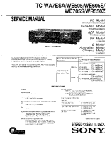 Sony TC-WR550Z - Service Manual